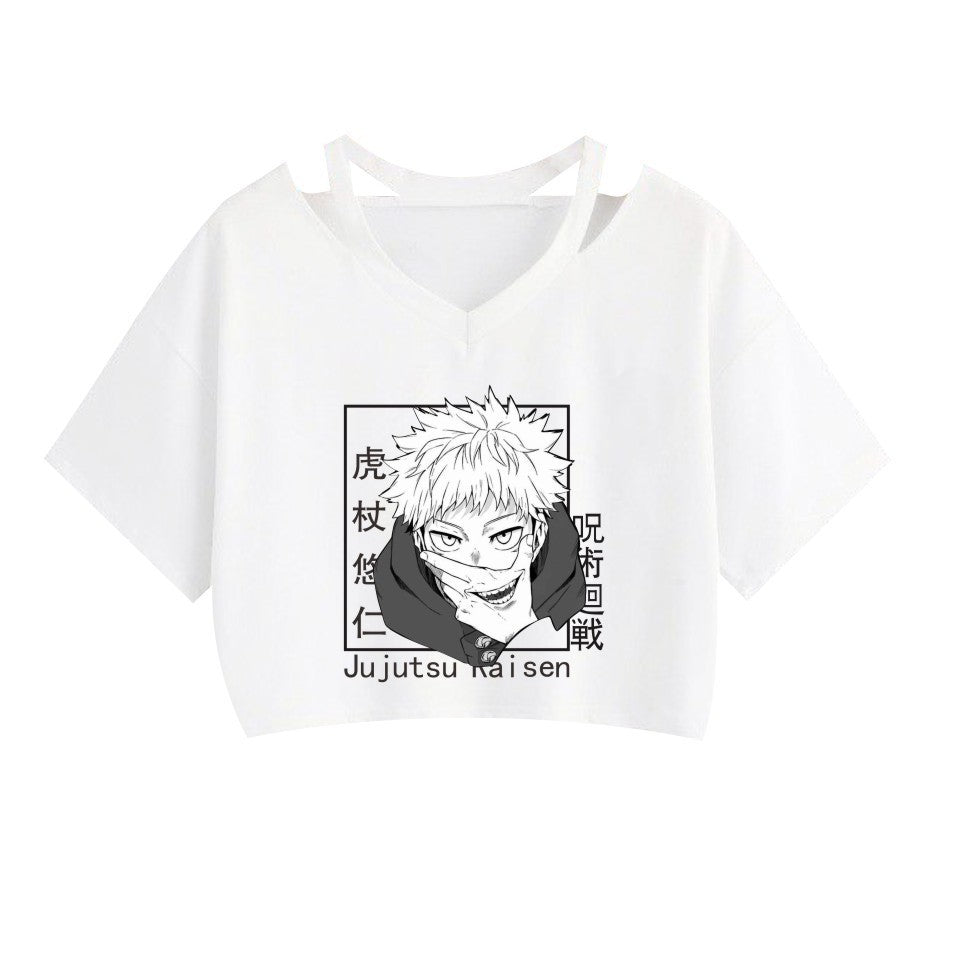 Girls' Anime Sexy Short Sleeve Crop Top