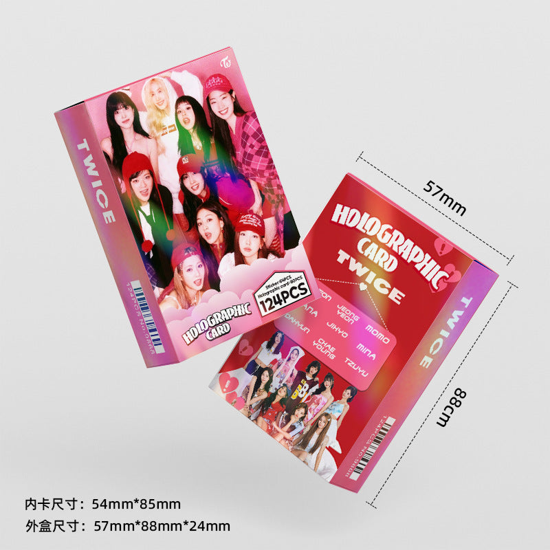 124pcs KPOP Holographic Cards