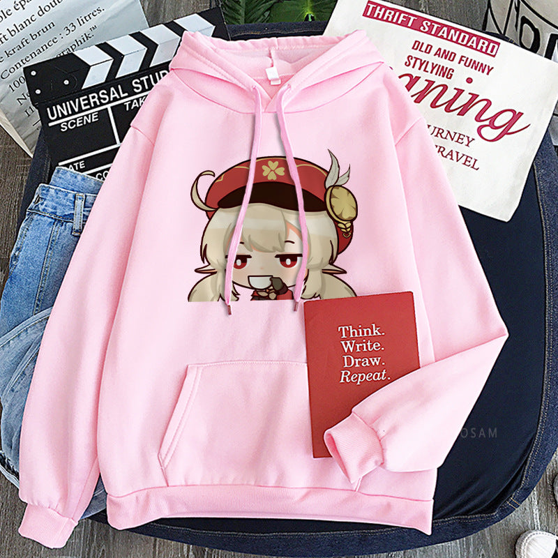 Unisex Cute Game Graphic Print Loose Hoodie