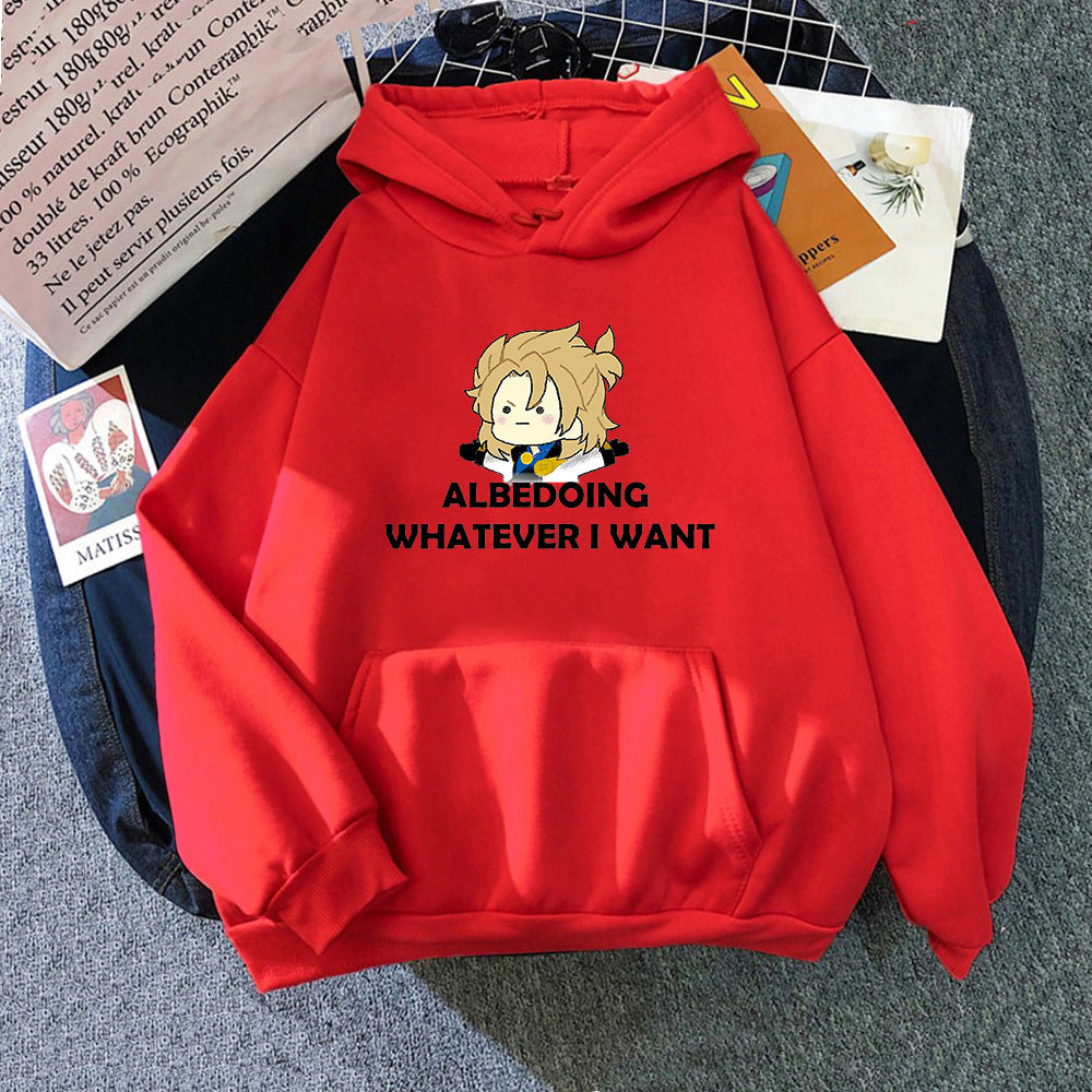 Unisex Albedoing What I Want Graphic Loose Hoodie