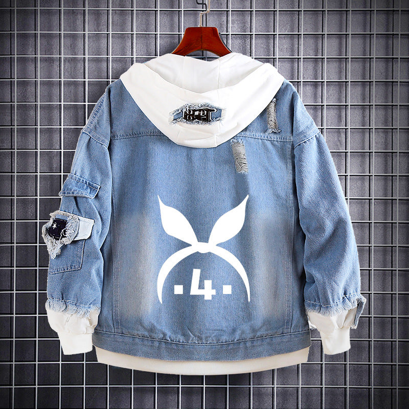 Unisex Anime Nakano Hooded Denim Jacket