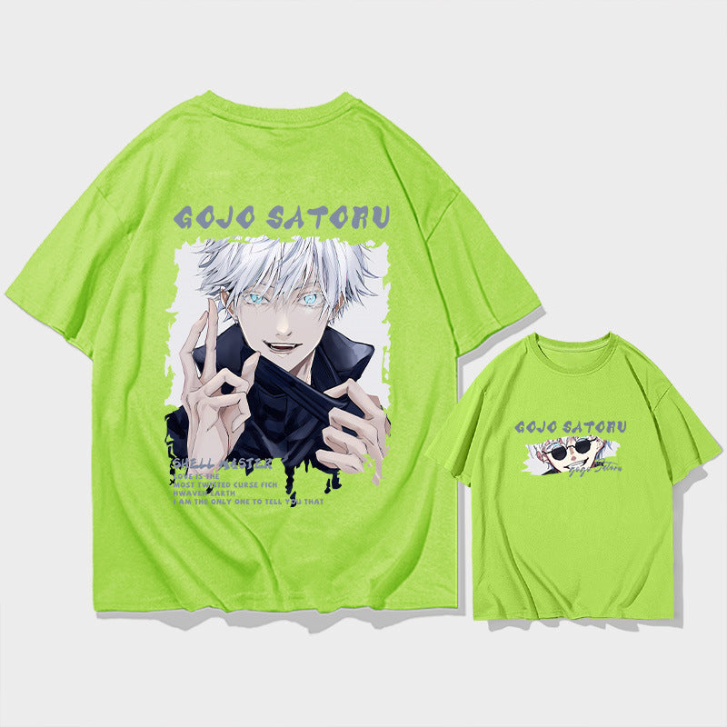 Trendy Men's Anime Cotton Half-sleeved T-shirt