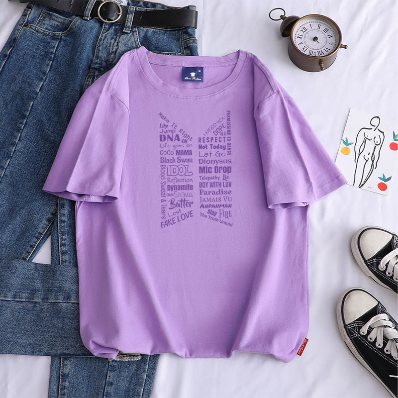 Chic Girls Kpop Logo Casual T-shirt