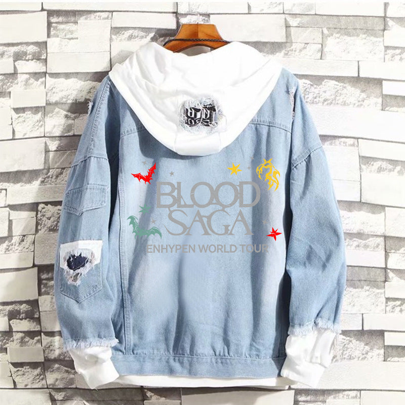 EN- BLOOD SAGA Tour Hooded Denim Jacket