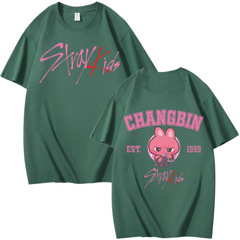 KPOP Letter Print Summer Short-sleeved T-shirt