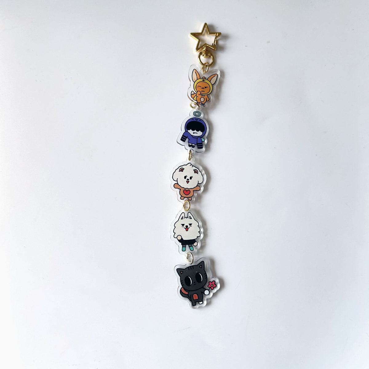 TXT Acrylic Cartoon String Pendant Keychain
