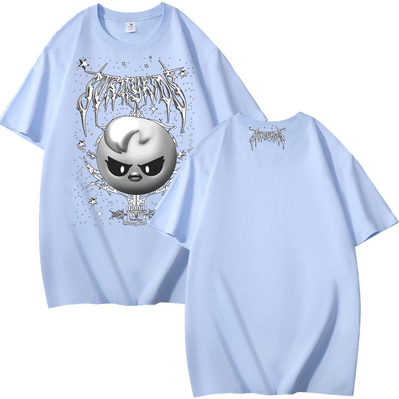 Evil Bbokari Print Cotton Short-sleeved T-shirt