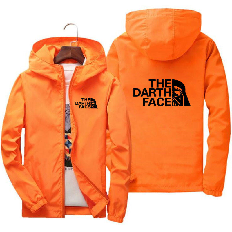 Cool The Darth Face Zip Up Hooded Trench Jacket