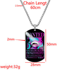 Luffy Wanted Printed Dog Tag Necklace