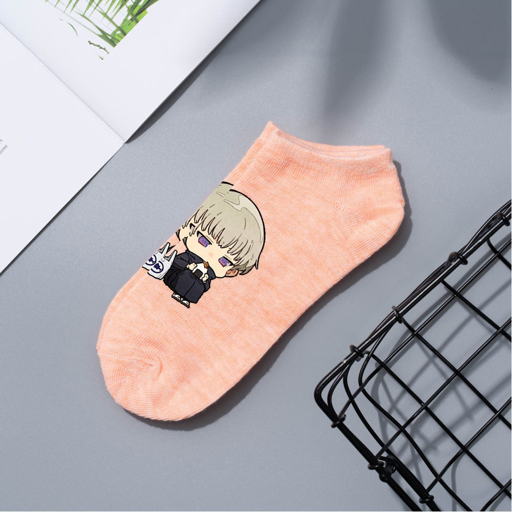 Casual Anime Cotton Breathable Boat Socks