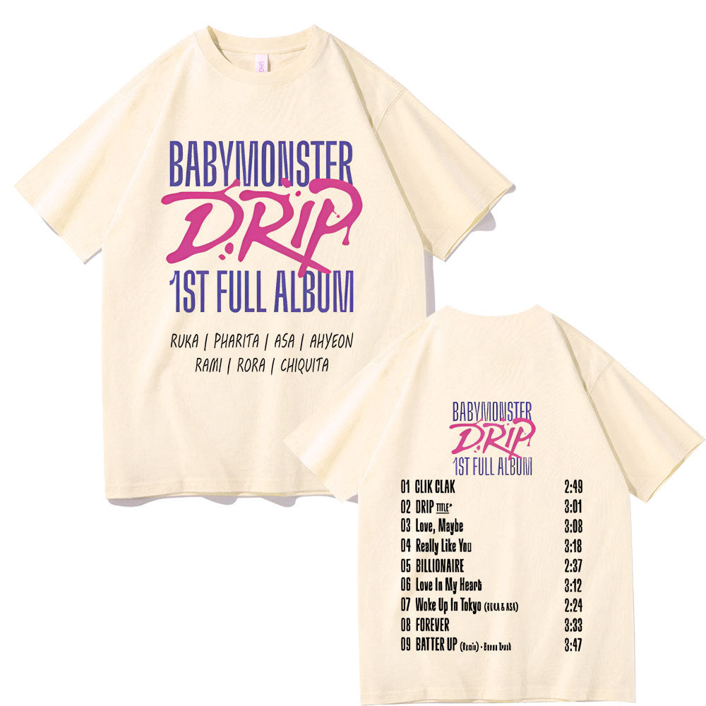 Babymonster Drip Album Double Sided Graphic T-shirt