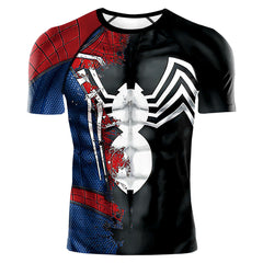 Cool Men's Spider Web Pattern Printed Fitness Sports Training T-shirt