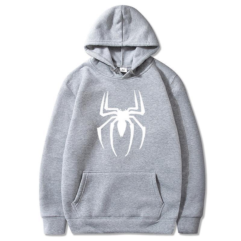 Trendy Spider Print Casual Loose Hoodie