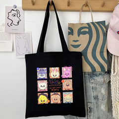 Cute Kpop Printed Canvas Shoulder Bag