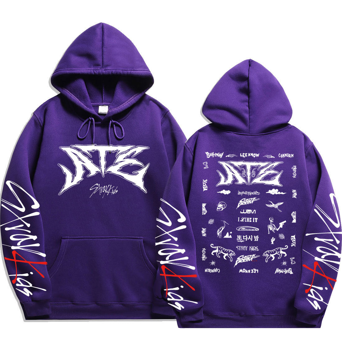 KPOP Atz Letter Printed Pullover Hoodie