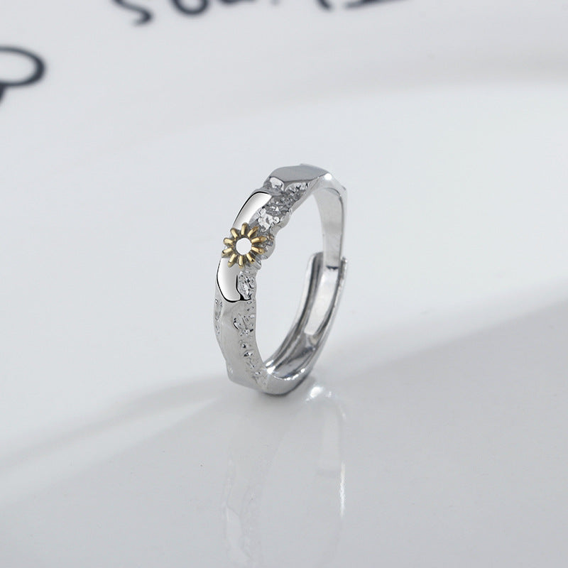 Luxury Sun and Moon Couple Rings