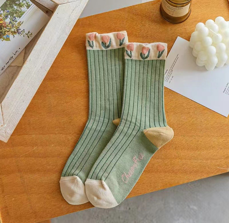 Tulip Flower Socks
