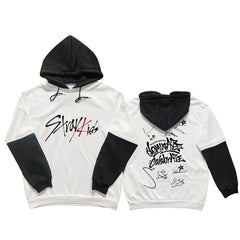 SKZ DominATE Black and White Sleeves Hoodie