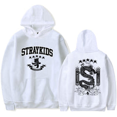 SKZ Pattern Printed Drawstring Hoodie