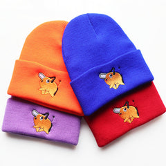 Pochita Anime Embroidery Knitted Hat