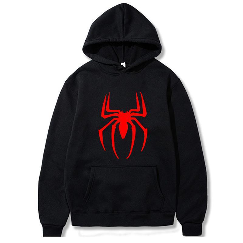 Trendy Spider Print Casual Loose Hoodie