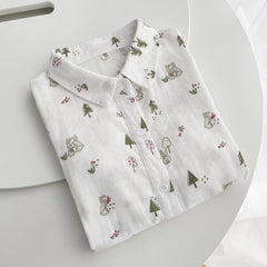 Summer Girls Cute Rabbit Printed Short Sleeved Shirt