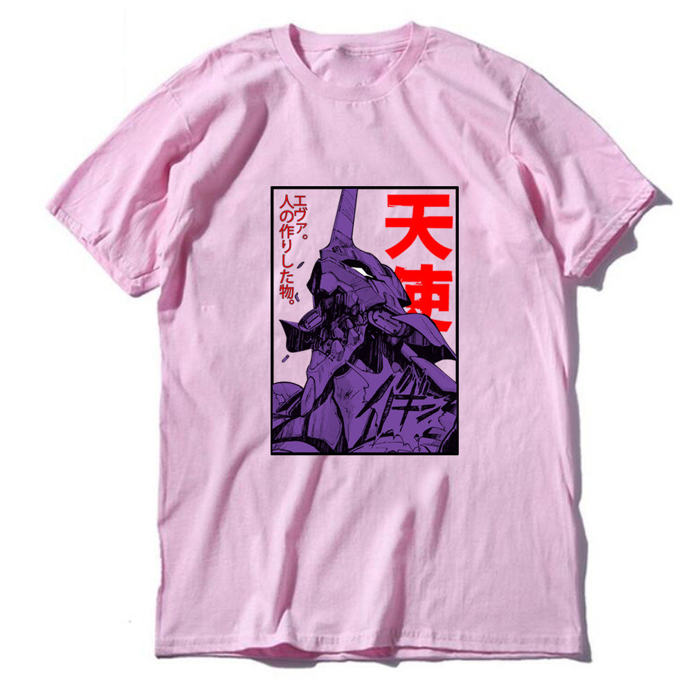 Unisex Anime Eva Print Short Sleeve T-Shirt