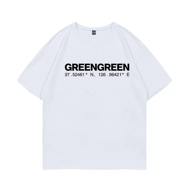 GREENGREEN Printed Cotton Round Neck T-shirt