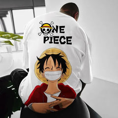 Trendy Unisex Luffy Cotton Loose T-Shirt