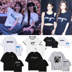 KPOP Printed SynkParallelLine Short-sleeved T-shirt