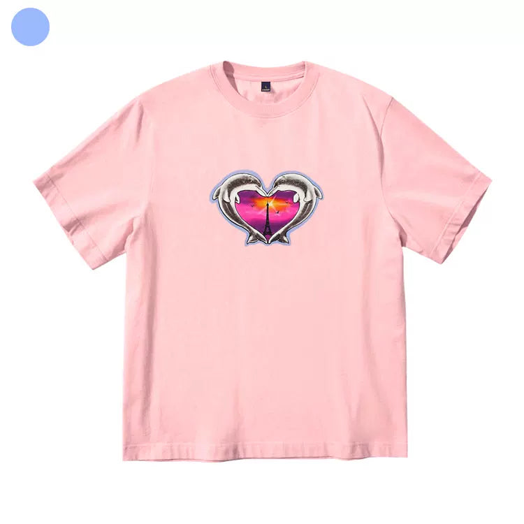 Bang Chan Heart Printed Short-sleeved T-shirt