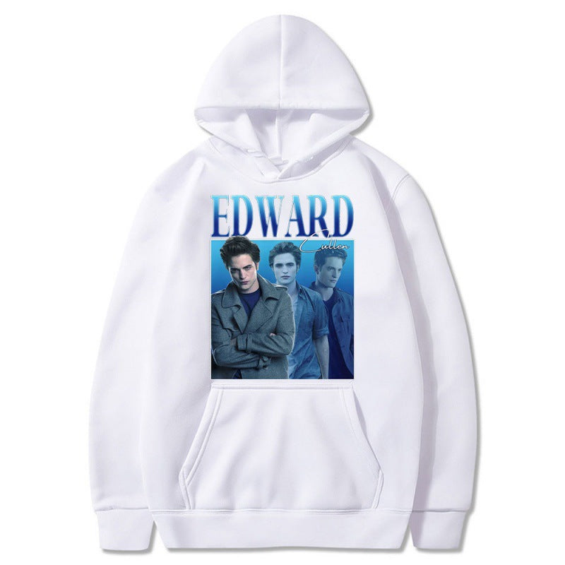 Edward Cullen Pattern Print Loose Hoodie