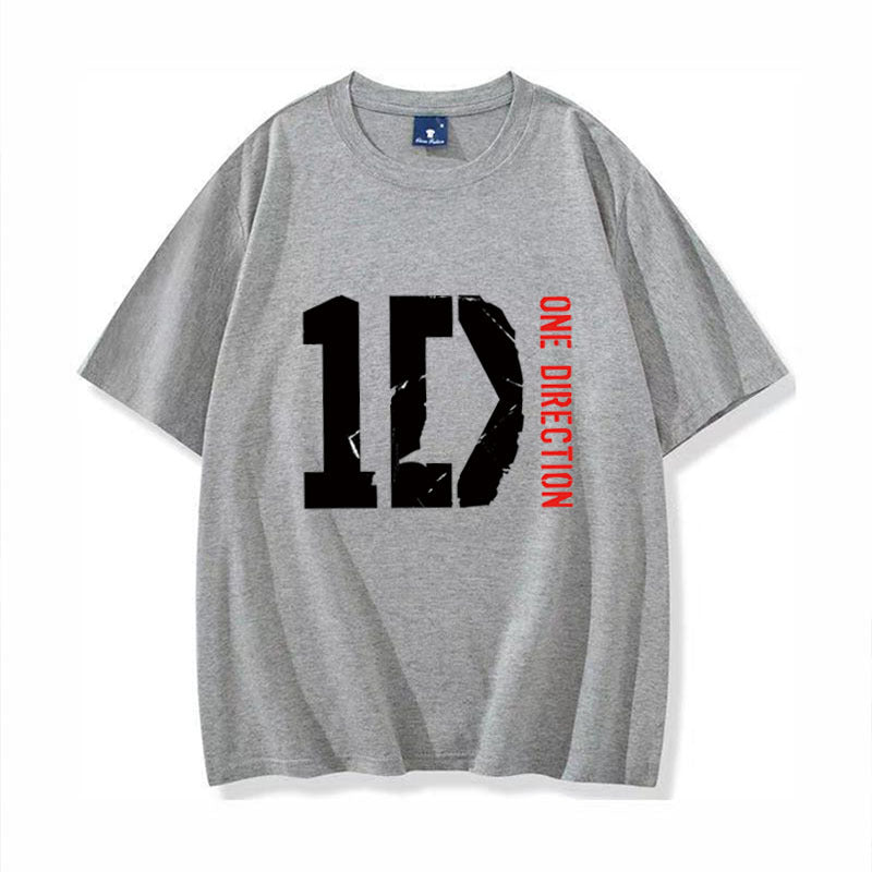 Casual 1D Short-sleeved Cotton T-shirt