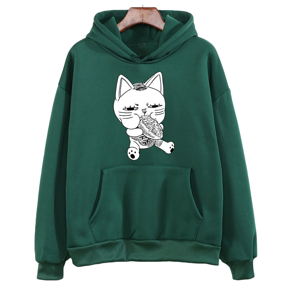 Unisex Dandadan Cat Anime Printed Hoodie