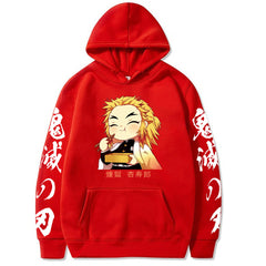 Casual Kimetsu No Yaiba Print Loose Hoodie