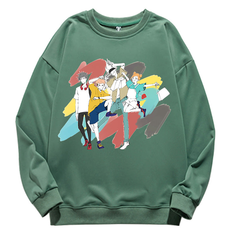 Unisex Anime Graphic Crew Neck Long Sleeve Sweatshirt