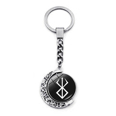 Double-sided Anime Logo Rotating Keychain Pendant