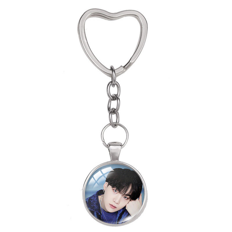 BTS Heart-shaped Keychain Pendant