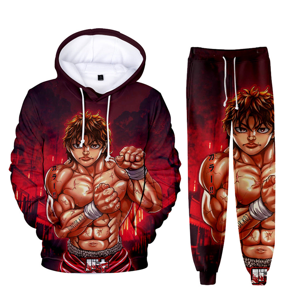 Unisex Anime Digital Print Hoodie Pants Set