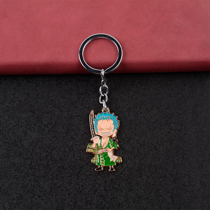 Trendy Anime Luffy Zoro Keychain Pendant