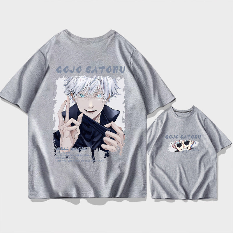 Trendy Men's Anime Cotton Half-sleeved T-shirt