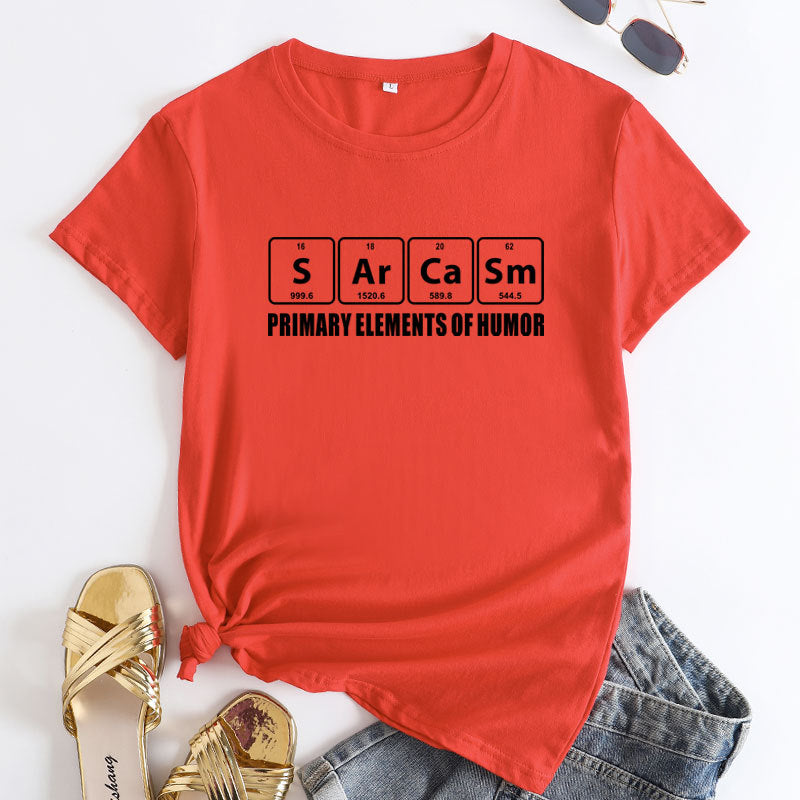 Creative Fun Letter Cotton Women's T-shirt