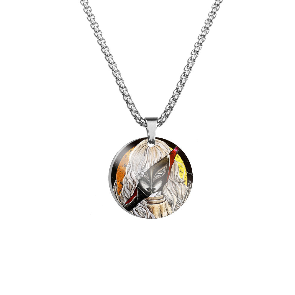 Cool Anime Stainless Steel Round Necklace