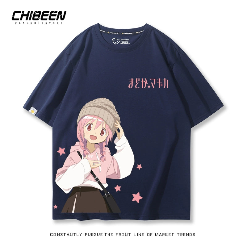 Versatile Anime Print Short-sleeved Top