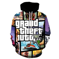 Men's Game Digital Print Loose Hoodie