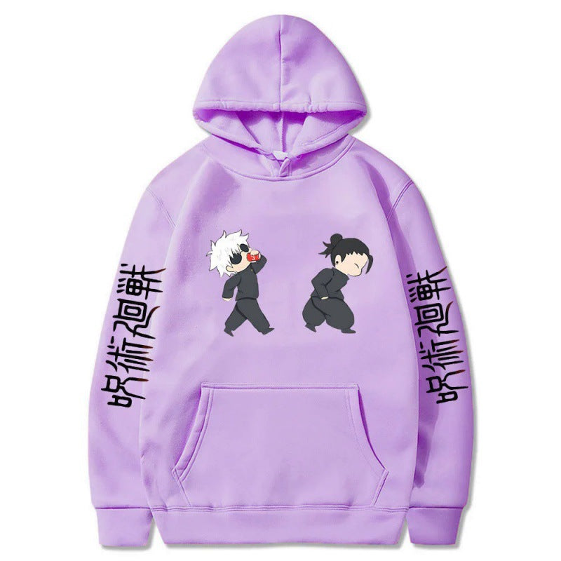 Cute Anime Gojo Pattern Loose Hoodie