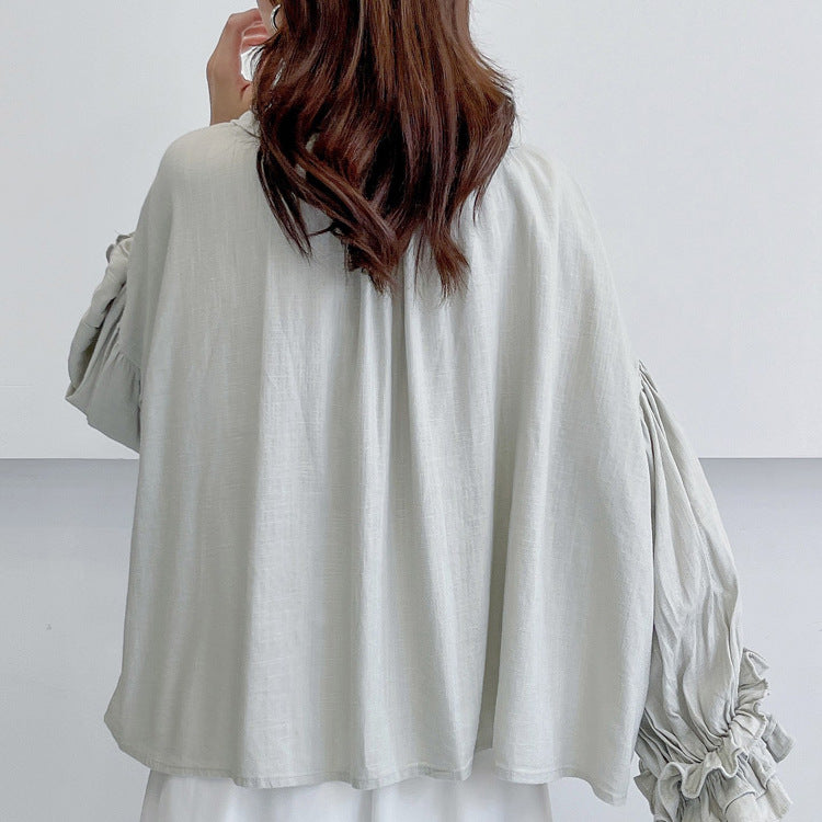 Retro Women's Double-layer Lace Collar Shirt
