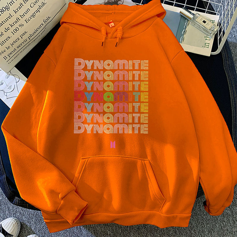 Women's Kpop DYNAMITE Candy-colored Loose Hoodie