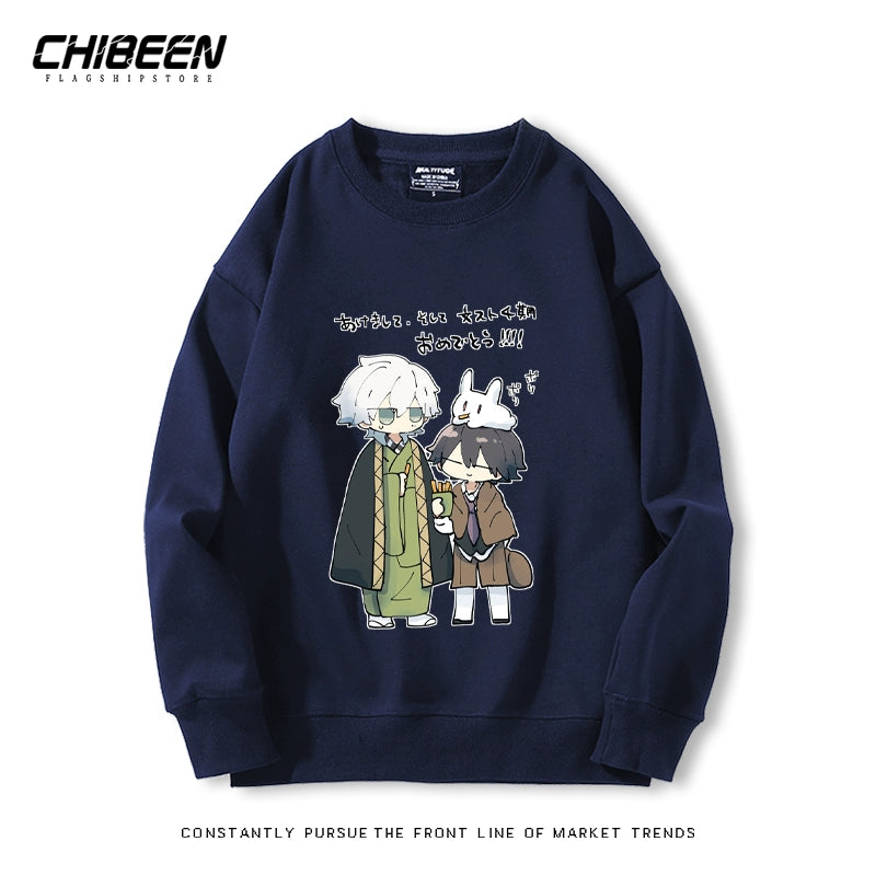Unisex Anime Round Neck Cotton Sweatshirt