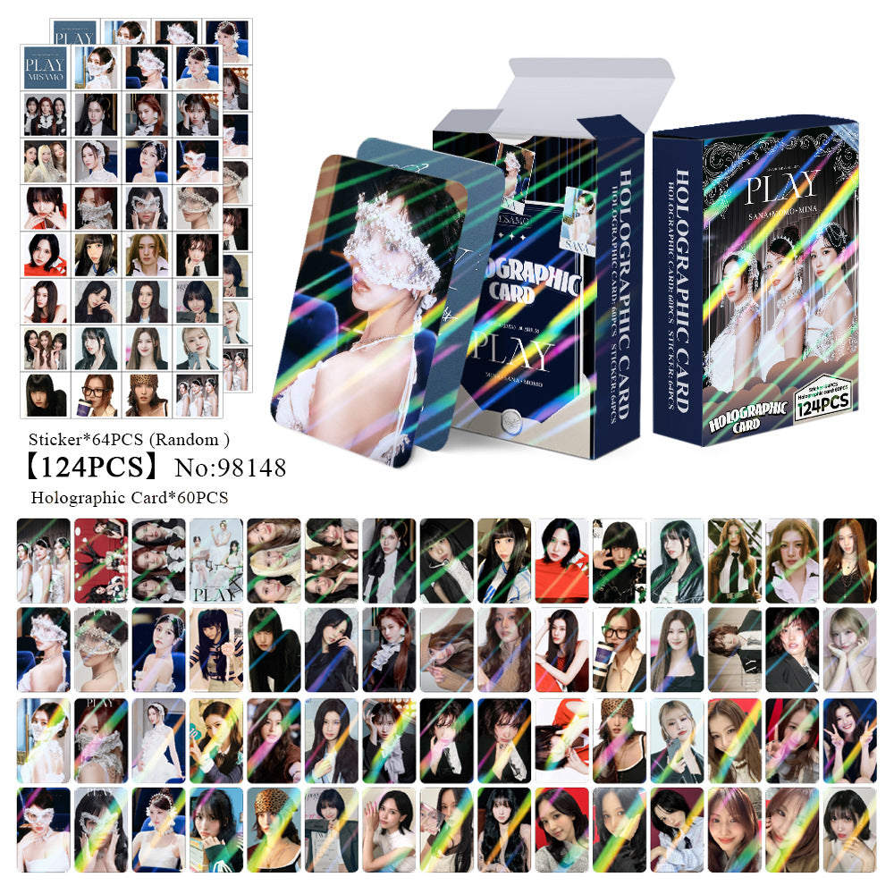 124pcs TWICE MISAMO Holographic Photocard Sticker